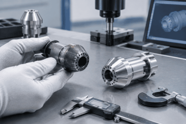 Illustration of Deposition Burner Reverse Engineering: Avoiding Dimensional Errors