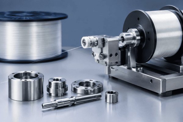 optical fiber proof test equipment parts illustration for Optical Fiber Proof-Test and Rewind Equipment: Custom Machined Part