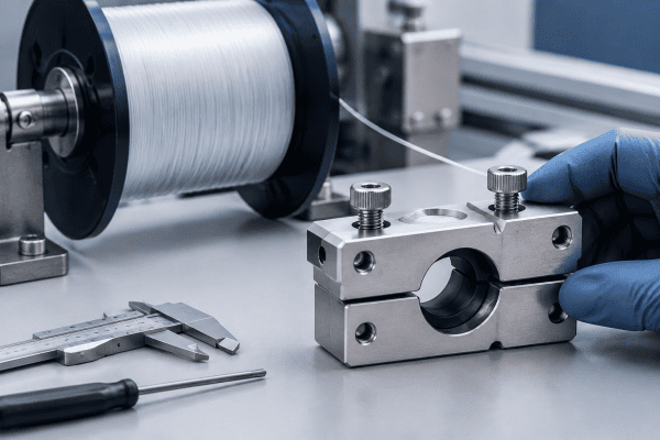 optical fiber take up winder clamp replacement illustration for Optical Fiber Take-Up Winder Clamp Replacement: Dimensions an
