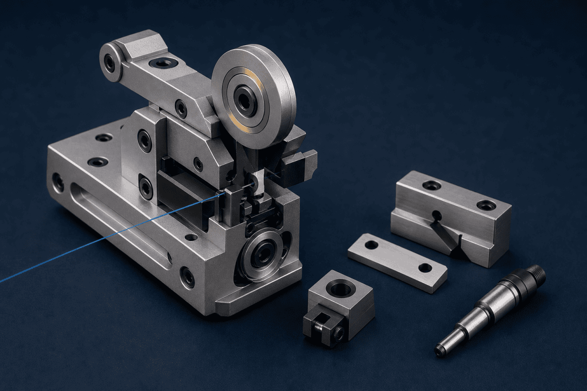 Illustration of Optical Fiber Winder Cutter Assembly Parts: Replacement Specification Guide