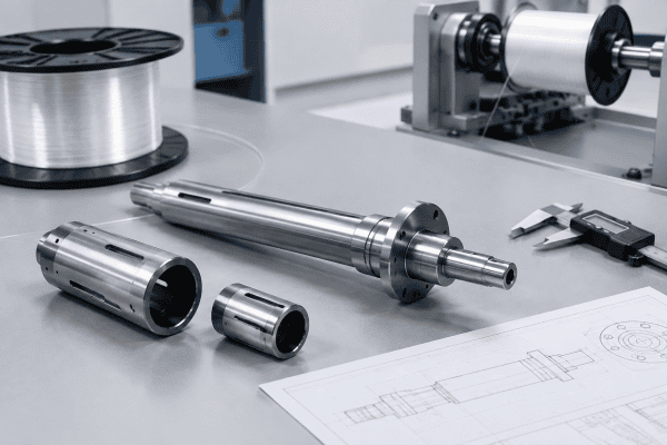 Illustration of Optical Fiber Winder Shafts and Sleeves: Drawing-Based Replacement Sourcing