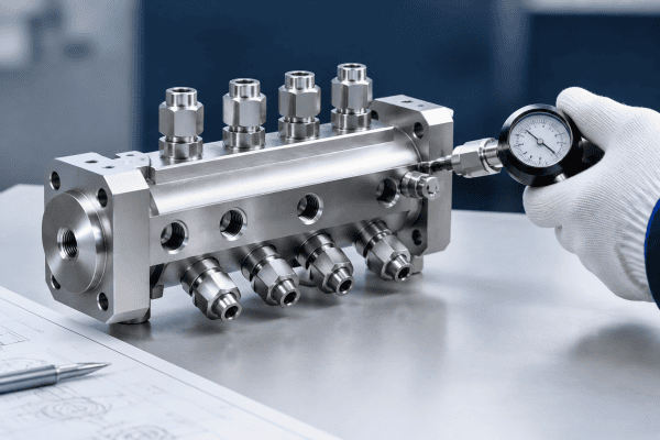 Illustration of OVD Oxygen Distribution Manifold: Custom Machining and Connection Verification