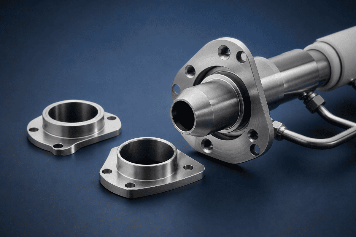 Illustration of Preform Burner Mounting Flanges and Custom Burner Adapters