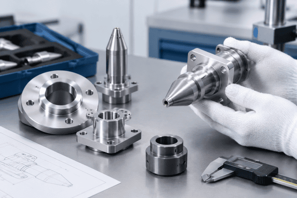 Illustration of Preform Burner Mounting Flanges and Custom Burner Adapters
