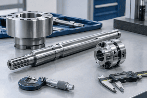 Illustration of Preform Rotation Shafts and Couplings: Dimensions to Verify Before Replacement