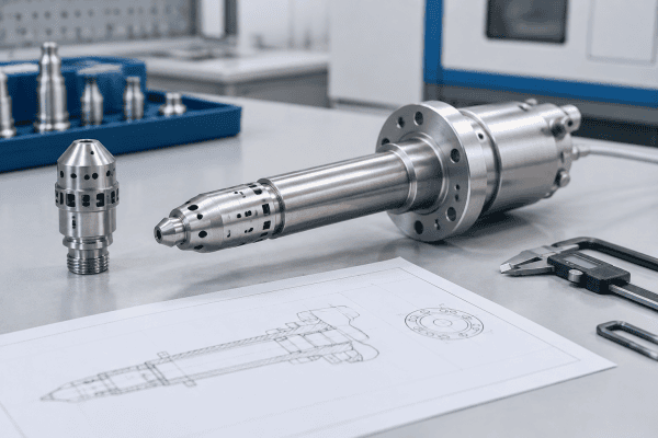 Illustration of SG Controls MCVD Burner Replacement with Drawing and Mounting Verification