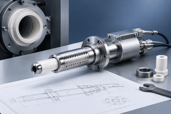 Illustration of SG Controls MCVD Burner Replacement with Drawing and Mounting Verification