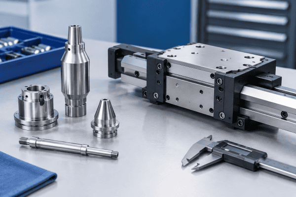 Illustration of SG Controls MCVD Lathe Spare Parts: Custom Machined Holders and Carriage