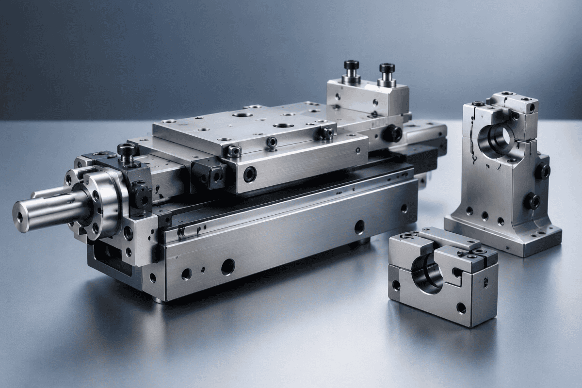 Illustration of SG Controls MCVD Lathe Spare Parts: Custom Machined Holders and Carriage