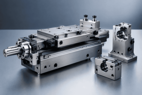 Illustration of SG Controls MCVD Lathe Spare Parts: Custom Machined Holders and Carriage